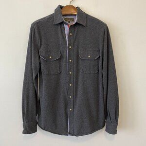 J. L. Powell The Sporting Life Gray Pearl Snap Long Sleeve Shirt Mens Medium